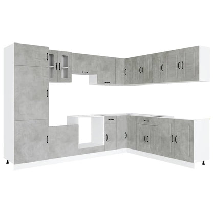 Set Mobili da Cucina 14 pz Kalmar Grigio Cemento in Truciolato | homemem39