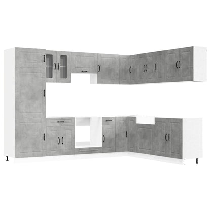 Set Mobili da Cucina 14 pz Kalmar Grigio Cemento in Truciolato