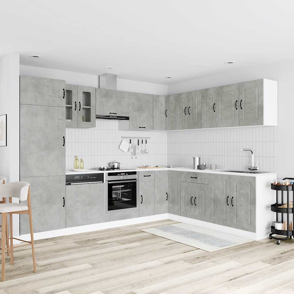 Set Mobili da Cucina 14 pz Kalmar Grigio Cemento in Truciolato | homemem39
