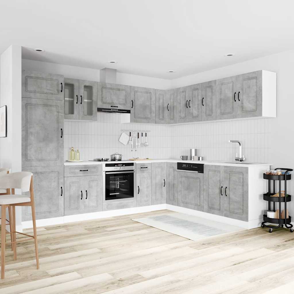 Set Mobili da Cucina 14 pz Kalmar Grigio Cemento in Truciolato