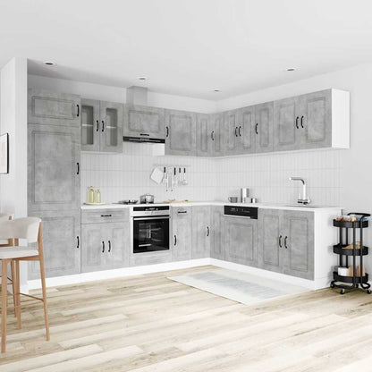 Set Mobili da Cucina 14 pz Kalmar Grigio Cemento in Truciolato