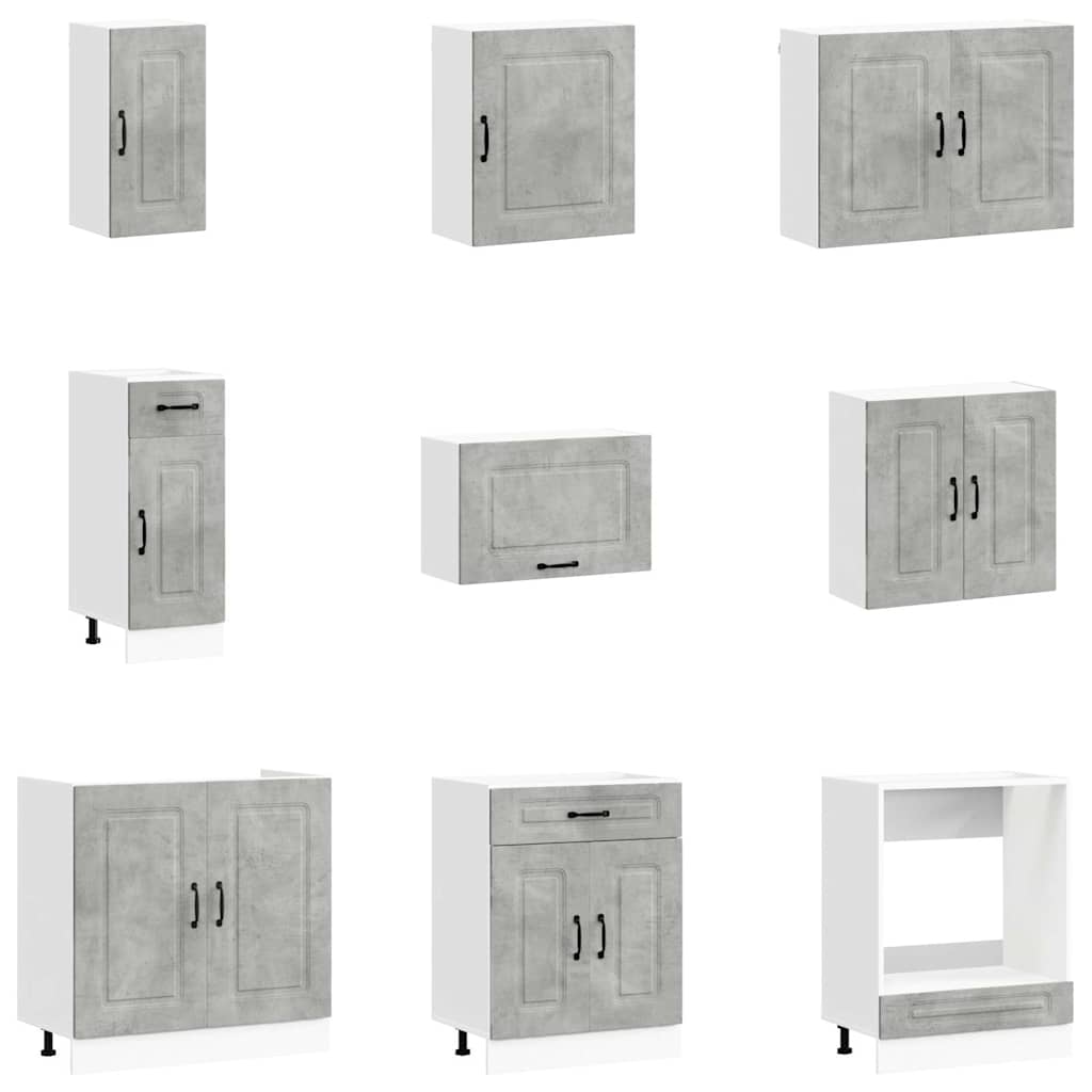 Set Mobili da Cucina 14 pz Kalmar Grigio Cemento in Truciolato