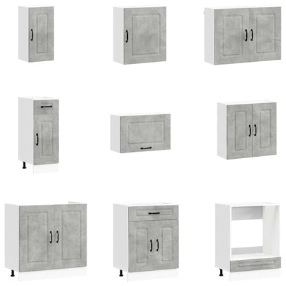 Set Mobili da Cucina 14 pz Kalmar Grigio Cemento in Truciolato