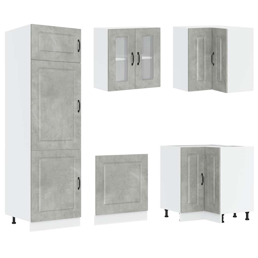 Set Mobili da Cucina 14 pz Kalmar Grigio Cemento in Truciolato | homemem39