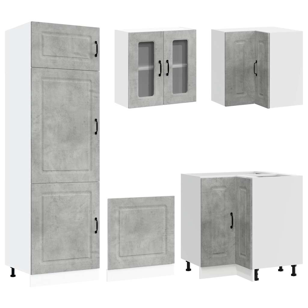 Set Mobili da Cucina 14 pz Kalmar Grigio Cemento in Truciolato