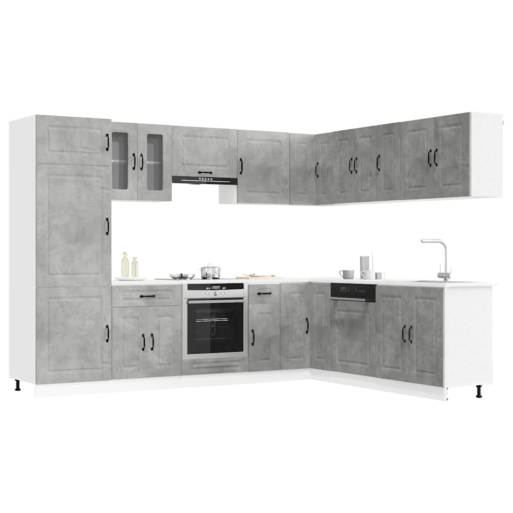 Set Mobili da Cucina 14 pz Kalmar Grigio Cemento in Truciolato