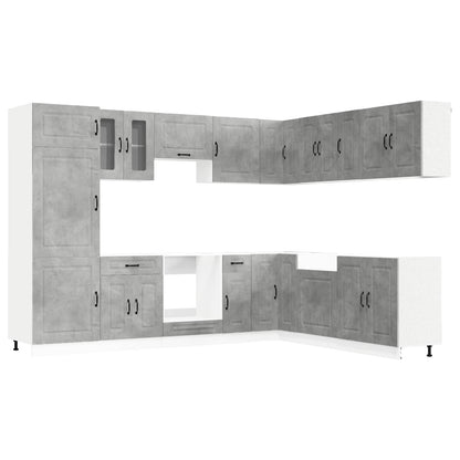 Set Mobili da Cucina 14 pz Kalmar Grigio Cemento in Truciolato