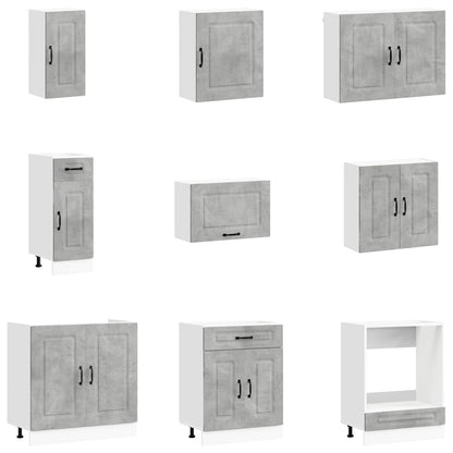 Set Mobili da Cucina 14 pz Kalmar Grigio Cemento in Truciolato