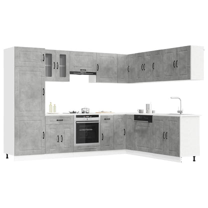 Set Mobili da Cucina 14 pz Kalmar Grigio Cemento in Truciolato