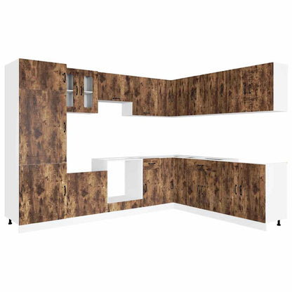 Set Mobili da Cucina 14 pz Kalmar Rovere Fumo Legno Multistrato | homemem39