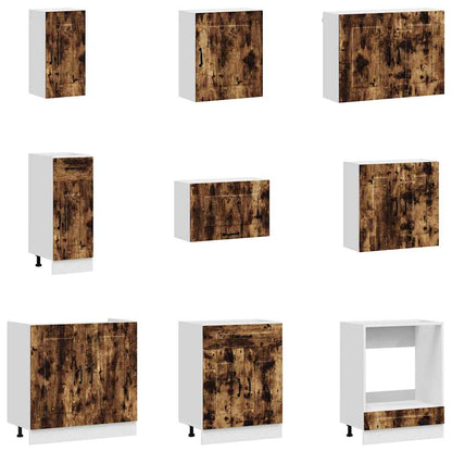 Set Mobili da Cucina 14 pz Kalmar Rovere Fumo Legno Multistrato
