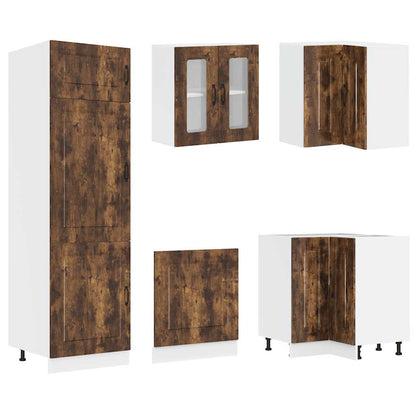 Set Mobili da Cucina 14 pz Kalmar Rovere Fumo Legno Multistrato | homemem39