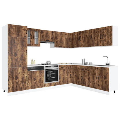 Set Mobili da Cucina 14 pz Kalmar Rovere Fumo Legno Multistrato | homemem39