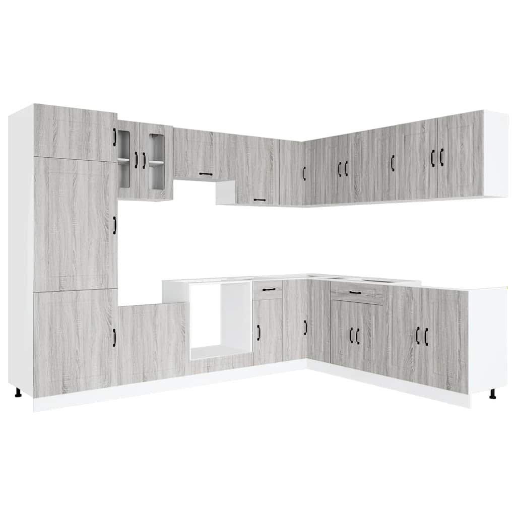 Set Mobili da Cucina 14 pz Kalmar Grigio Sonoma in Truciolato | homemem39