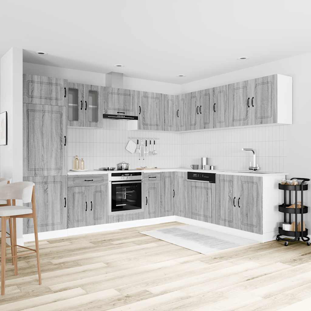 Set Mobili da Cucina 14 pz Kalmar Grigio Sonoma in Truciolato