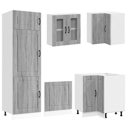 Set Mobili da Cucina 14 pz Kalmar Grigio Sonoma in Truciolato