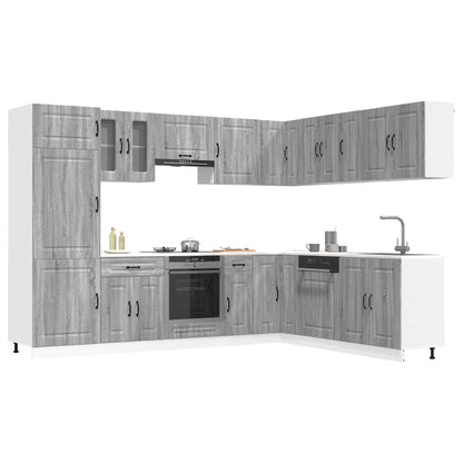 Set Mobili da Cucina 14 pz Kalmar Grigio Sonoma in Truciolato