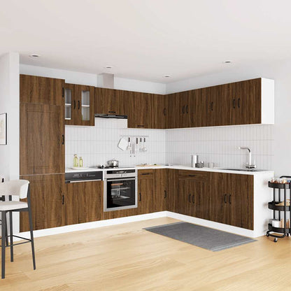 Set Mobili da Cucina 14 pz Kalmar Rovere Marrone in Truciolato | homemem39