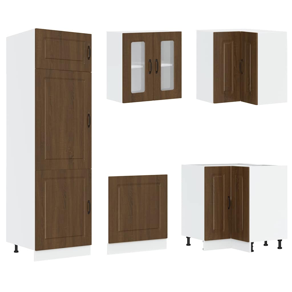 Set Mobili da Cucina 14 pz Kalmar Rovere Marrone in Truciolato | homemem39