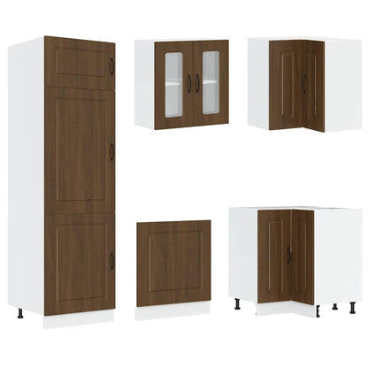 Set Mobili da Cucina 14 pz Kalmar Rovere Marrone in Truciolato | homemem39