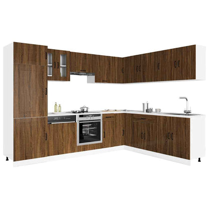 Set Mobili da Cucina 14 pz Kalmar Rovere Marrone in Truciolato | homemem39