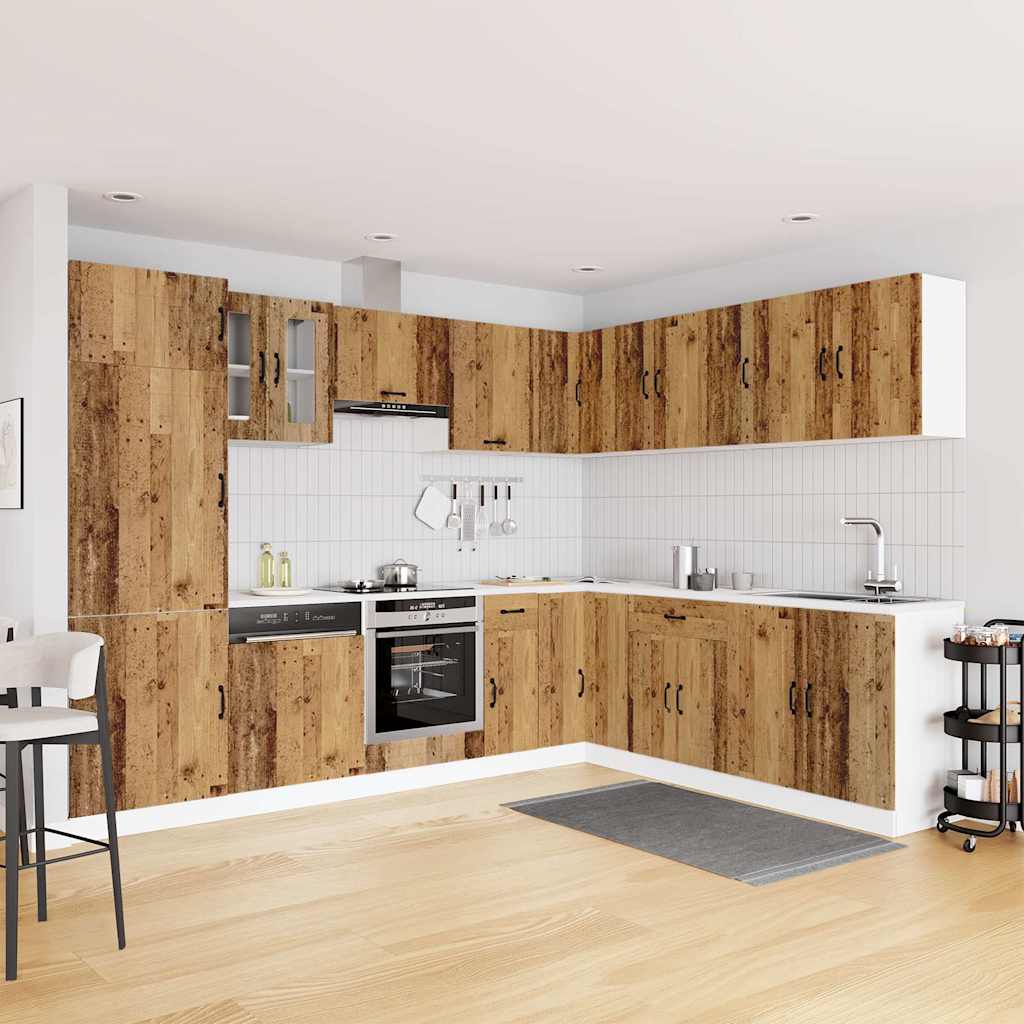 Set Mobili da Cucina 14 pz Kalmar Legno Vecchio in Truciolato | homemem39