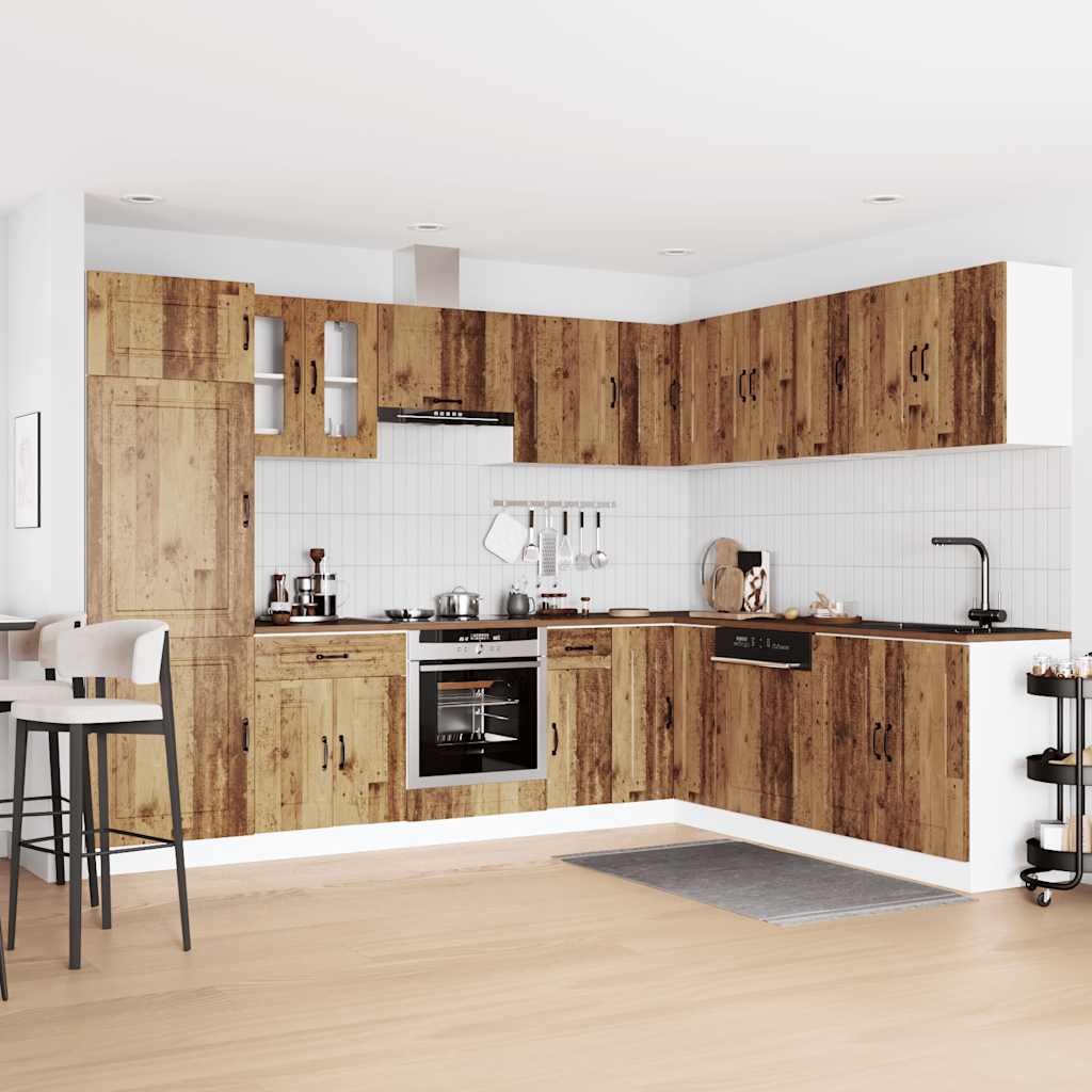 Set Mobili da Cucina 14 pz Kalmar Legno Vecchio in Truciolato - homemem39