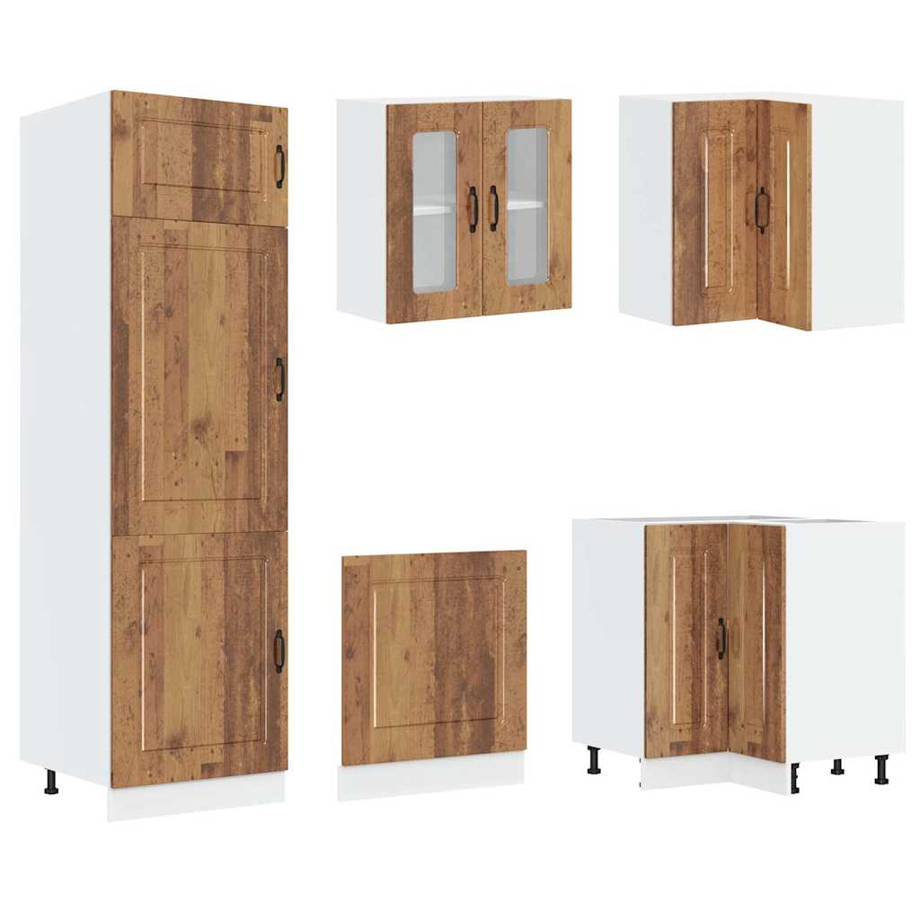 Set Mobili da Cucina 14 pz Kalmar Legno Vecchio in Truciolato - homemem39