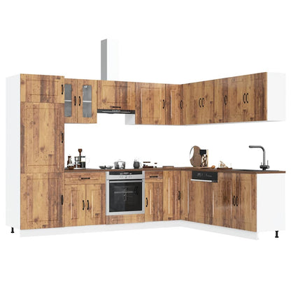 Set Mobili da Cucina 14 pz Kalmar Legno Vecchio in Truciolato - homemem39