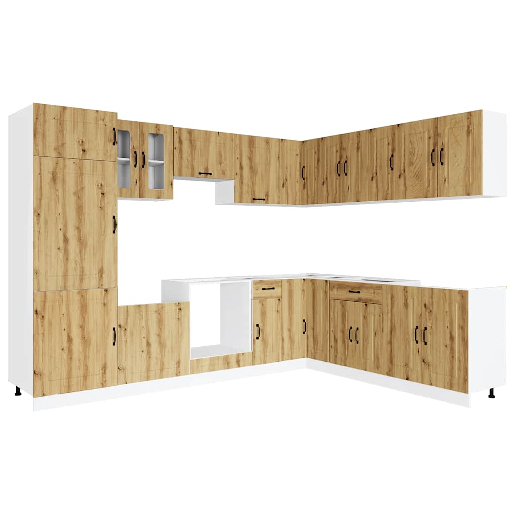 Set Mobili da Cucina 14 pz Kalmar Rovere Artigianale Truciolato | homemem39