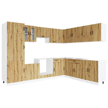Set Mobili da Cucina 14 pz Kalmar Rovere Artigianale Truciolato | homemem39