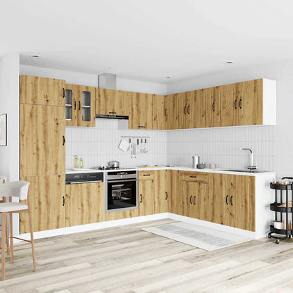 Set Mobili da Cucina 14 pz Kalmar Rovere Artigianale Truciolato | homemem39