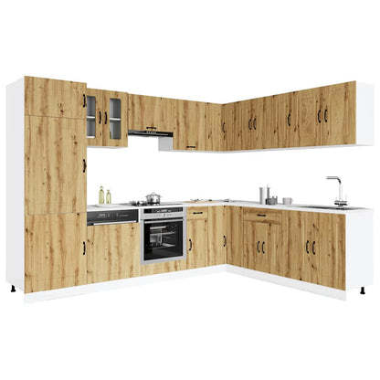 Set Mobili da Cucina 14 pz Kalmar Rovere Artigianale Truciolato | homemem39