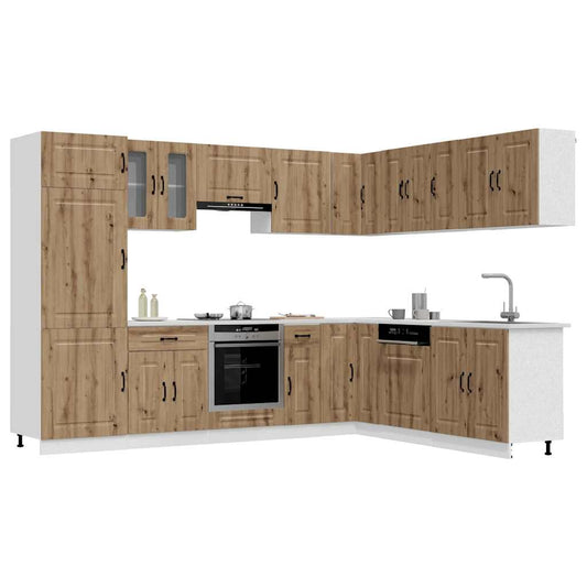 Set Mobili da Cucina 14 pz Kalmar Rovere Artigianale Truciolato
