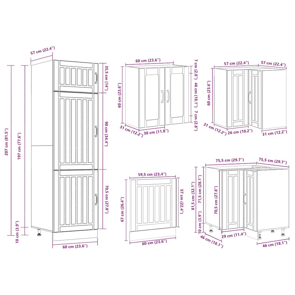 Set Mobili da Cucina 14 pz Lucca Neri Legno Multistrato | homemem39