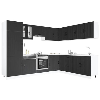 Set Mobili da Cucina 14 pz Lucca Neri Legno Multistrato | homemem39