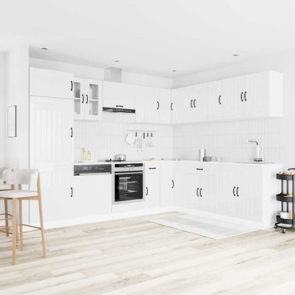 Set Mobili da Cucina 14 pz Lucca Bianchi Lucido in Truciolato | homemem39
