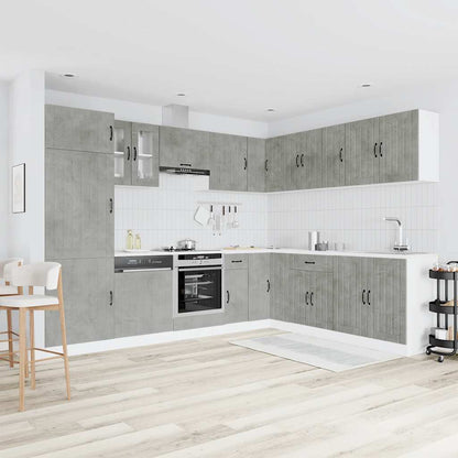 Set Mobili da Cucina 14 pz Lucca Grigio Cemento in Truciolato | homemem39