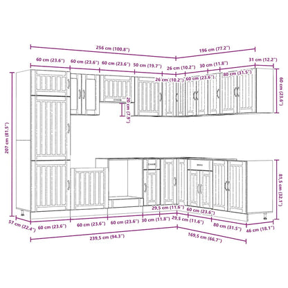 Set Mobili da Cucina 14 pz Lucca Grigio Sonoma in Truciolato | homemem39