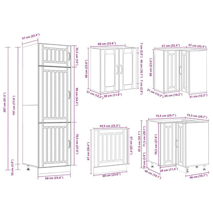 Set Mobili da Cucina 14 pz Lucca Grigio Sonoma in Truciolato | homemem39