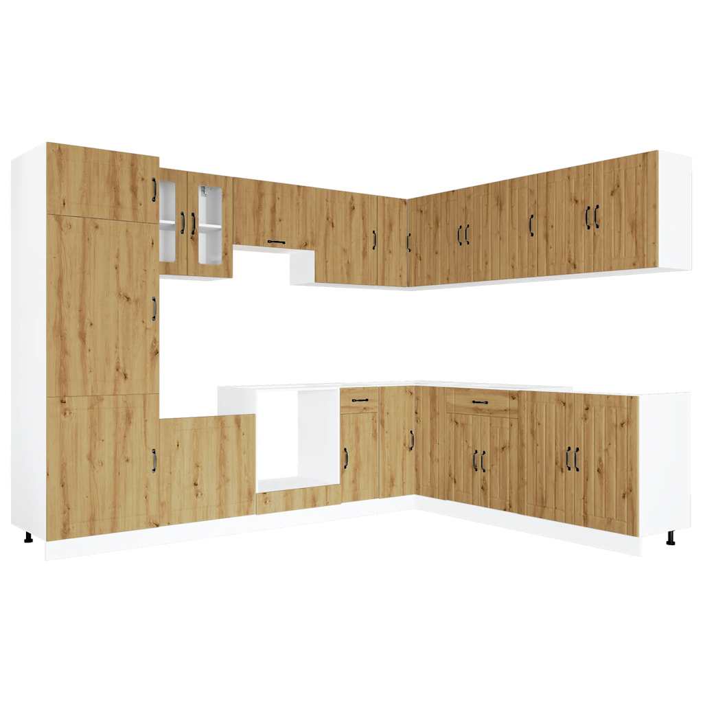 Set Mobili da Cucina 14 pz Lucca Rovere Artigianale Truciolato | homemem39