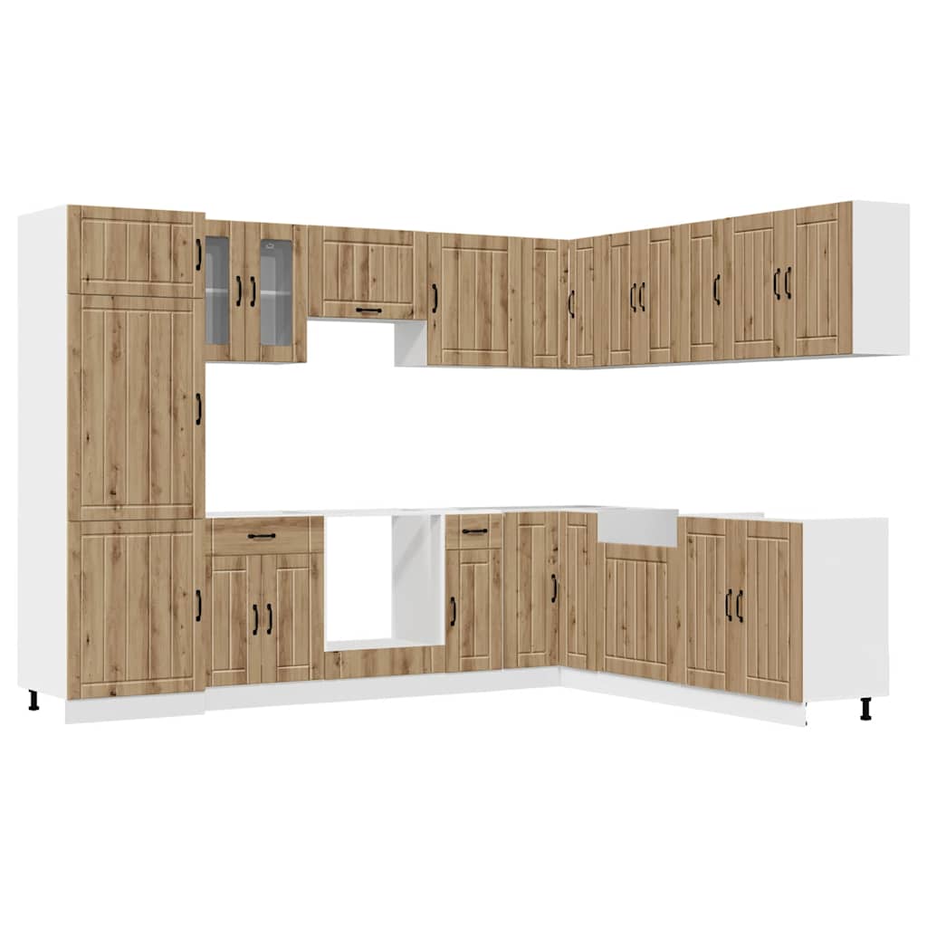 Set Mobili da Cucina 14 pz Lucca Rovere Artigianale Truciolato