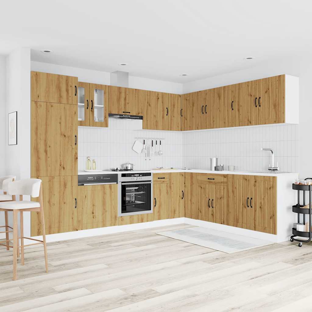 Set Mobili da Cucina 14 pz Lucca Rovere Artigianale Truciolato | homemem39