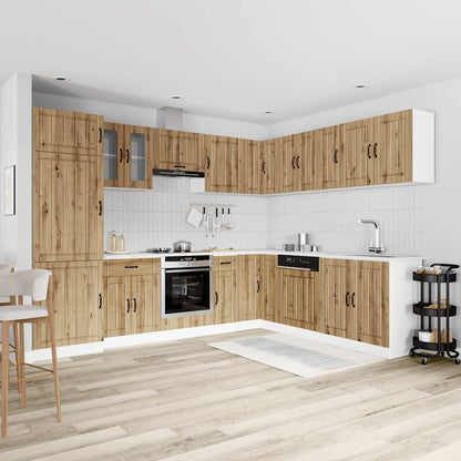 Set Mobili da Cucina 14 pz Lucca Rovere Artigianale Truciolato