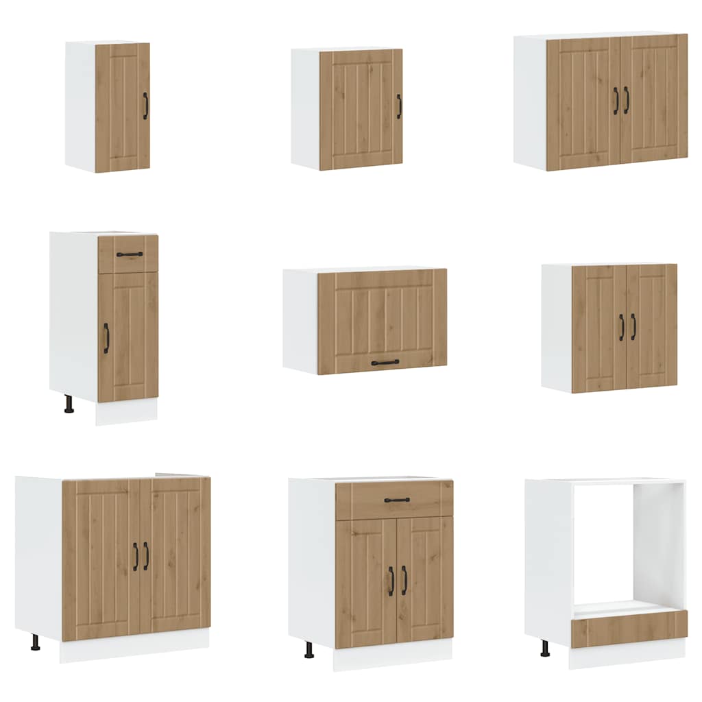 Set Mobili da Cucina 14 pz Lucca Rovere Artigianale Truciolato