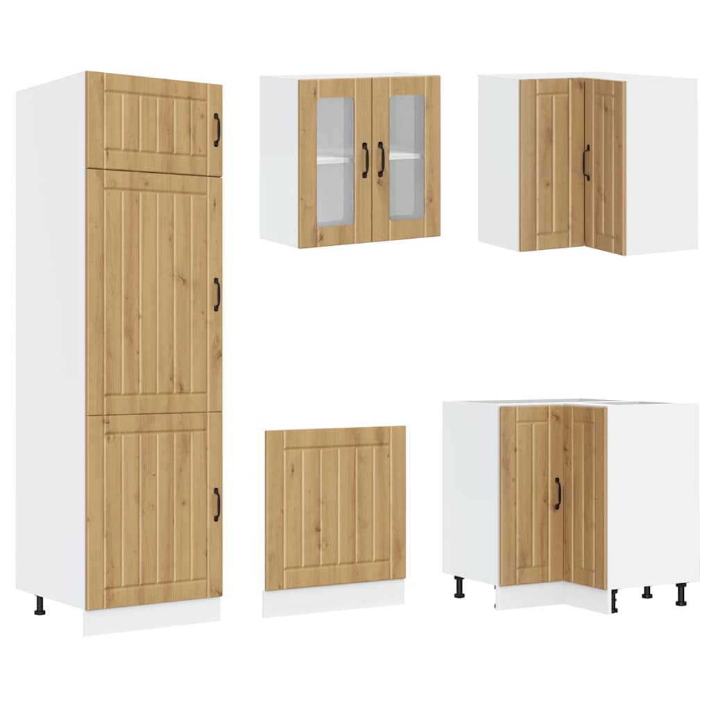 Set Mobili da Cucina 14 pz Lucca Rovere Artigianale Truciolato | homemem39