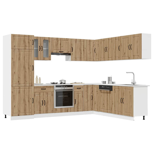 Set Mobili da Cucina 14 pz Lucca Rovere Artigianale Truciolato