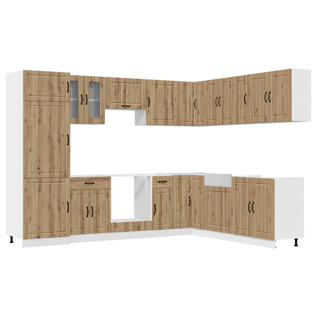 Set Mobili da Cucina 14 pz Lucca Rovere Artigianale Truciolato