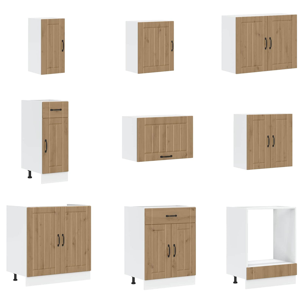 Set Mobili da Cucina 14 pz Lucca Rovere Artigianale Truciolato