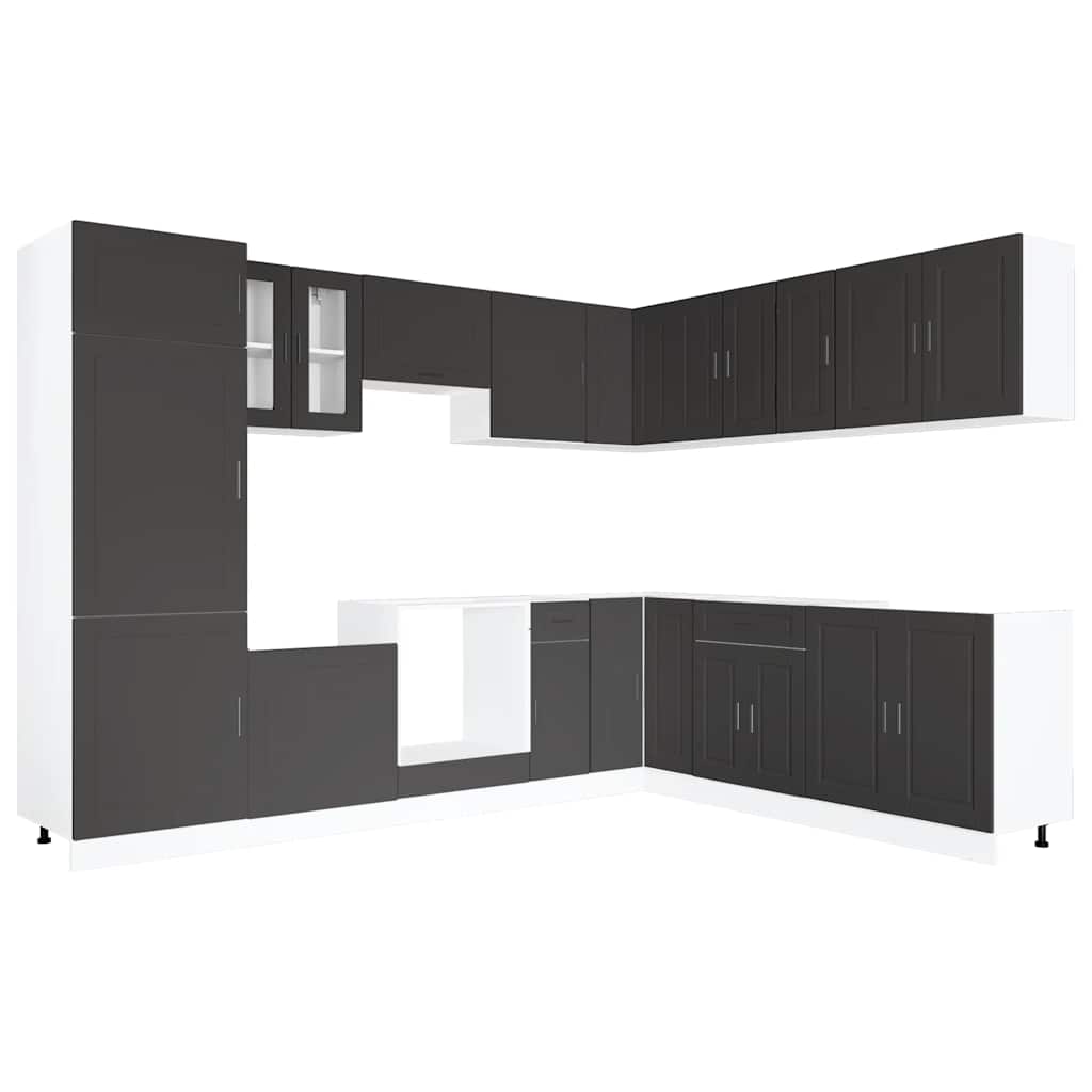 Set Mobili da Cucina 14 pz Porto Neri Legno Multistrato | homemem39